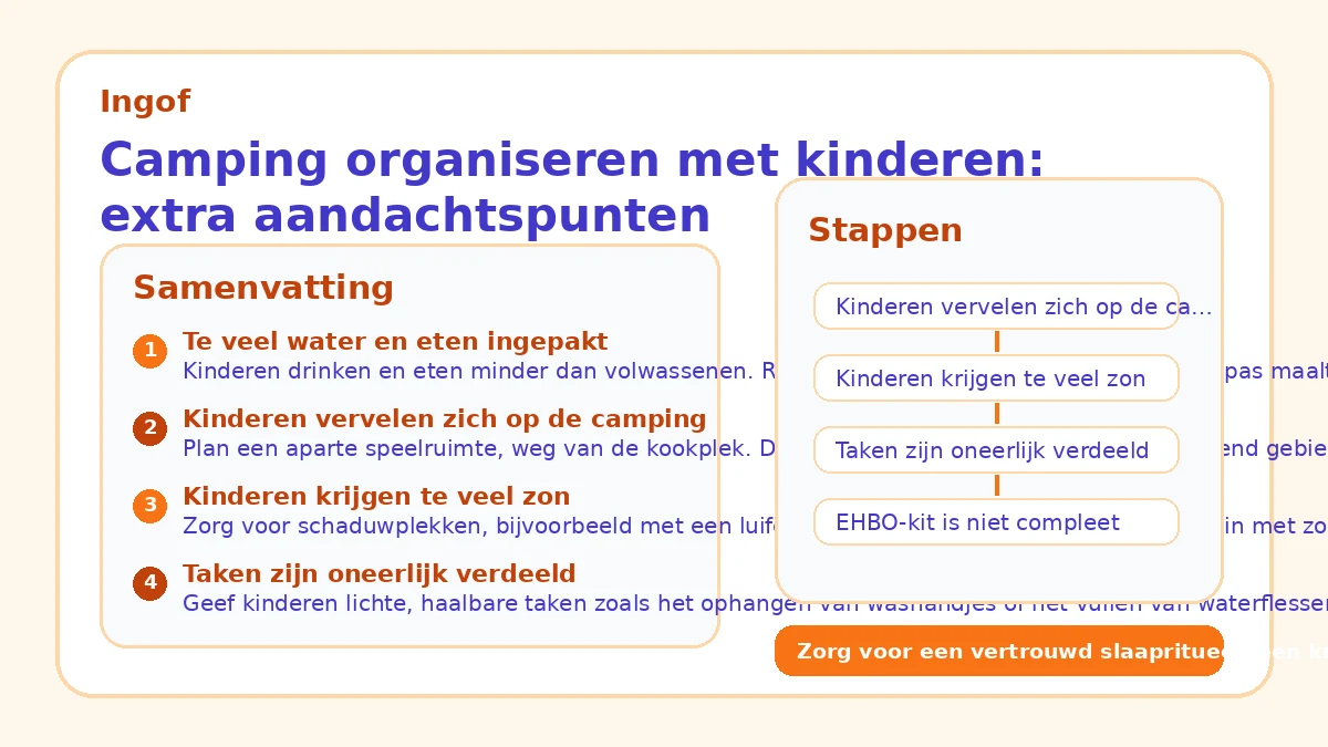 Camping organiseren met kinderen: extra aandachtspunten