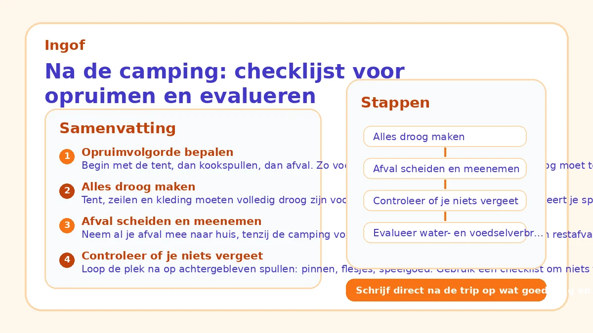 Na de camping: checklijst voor opruimen en evalueren
