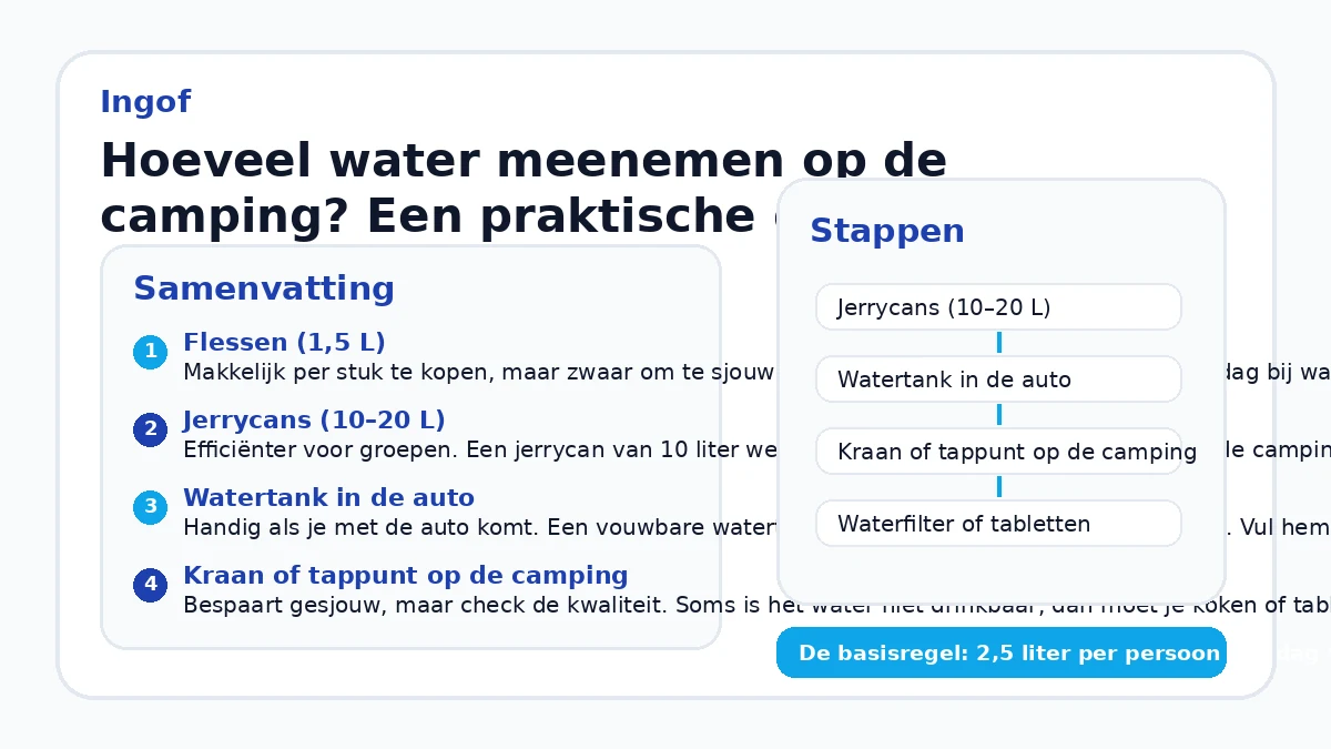 Hoeveel water meenemen op de camping? Een praktische gids