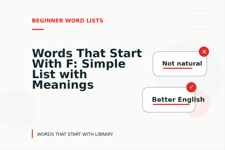 Words That Start With F: Simple List with Meanings