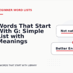 Words That Start With G: Simple List with Meanings