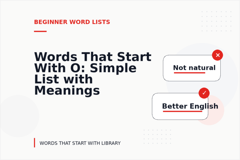 Words That Start With O: Simple List with Meanings