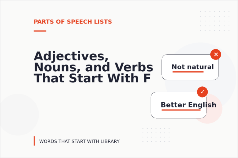 Adjectives, Nouns, and Verbs That Start With F